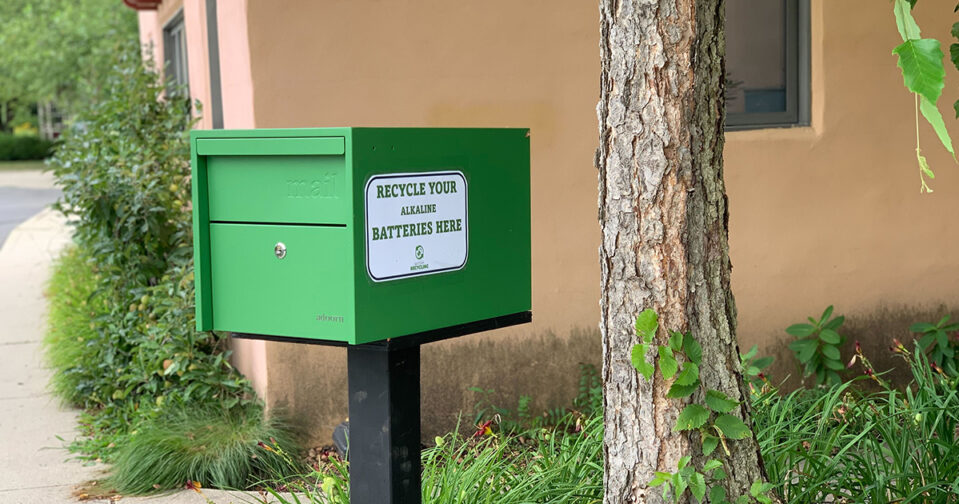 call2recycle battery box at the Farm Store